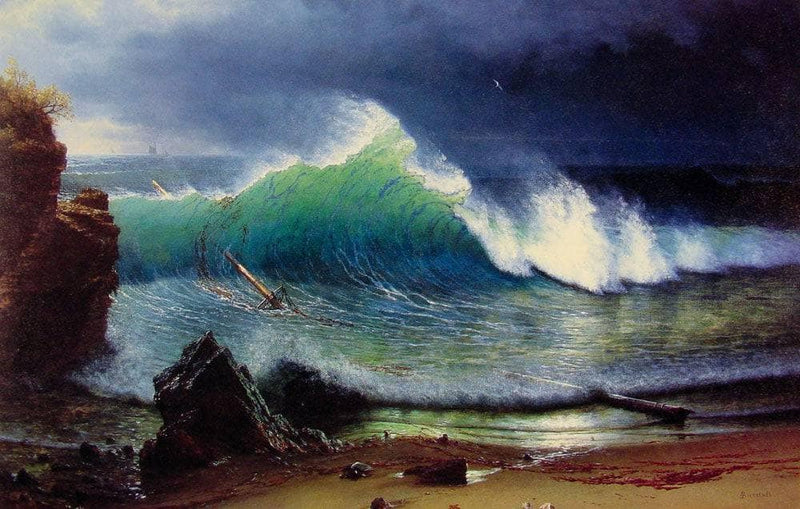 The Shore of the Turquoise Sea by Albert Bierstadt — Oil Painting Reproduction