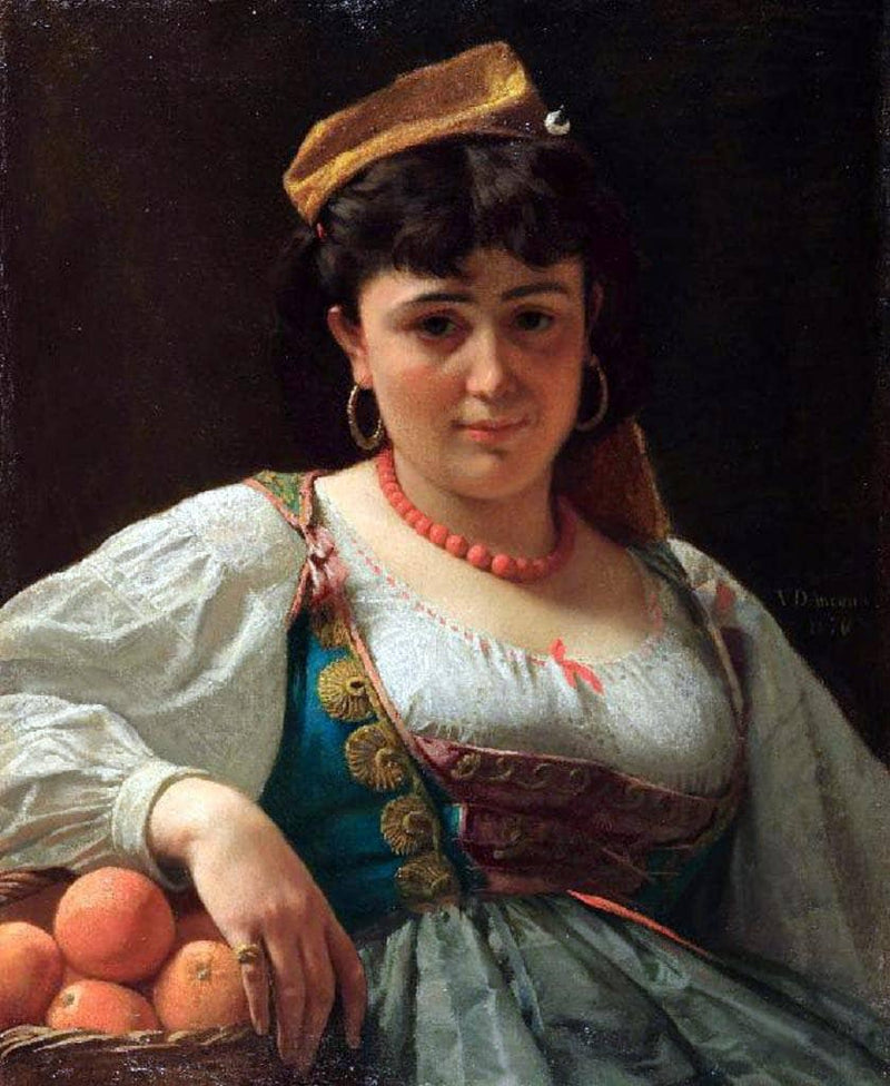 The Sicilian orange seller by Vito d'Ancona — Oil Painting Reproduction