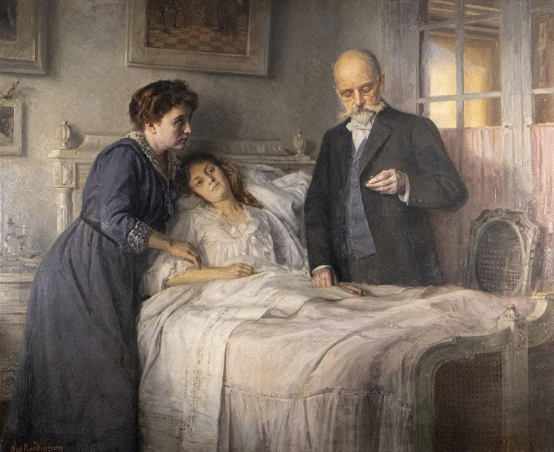 The sick woman by Noè Bordignon — Oil Painting Reproduction