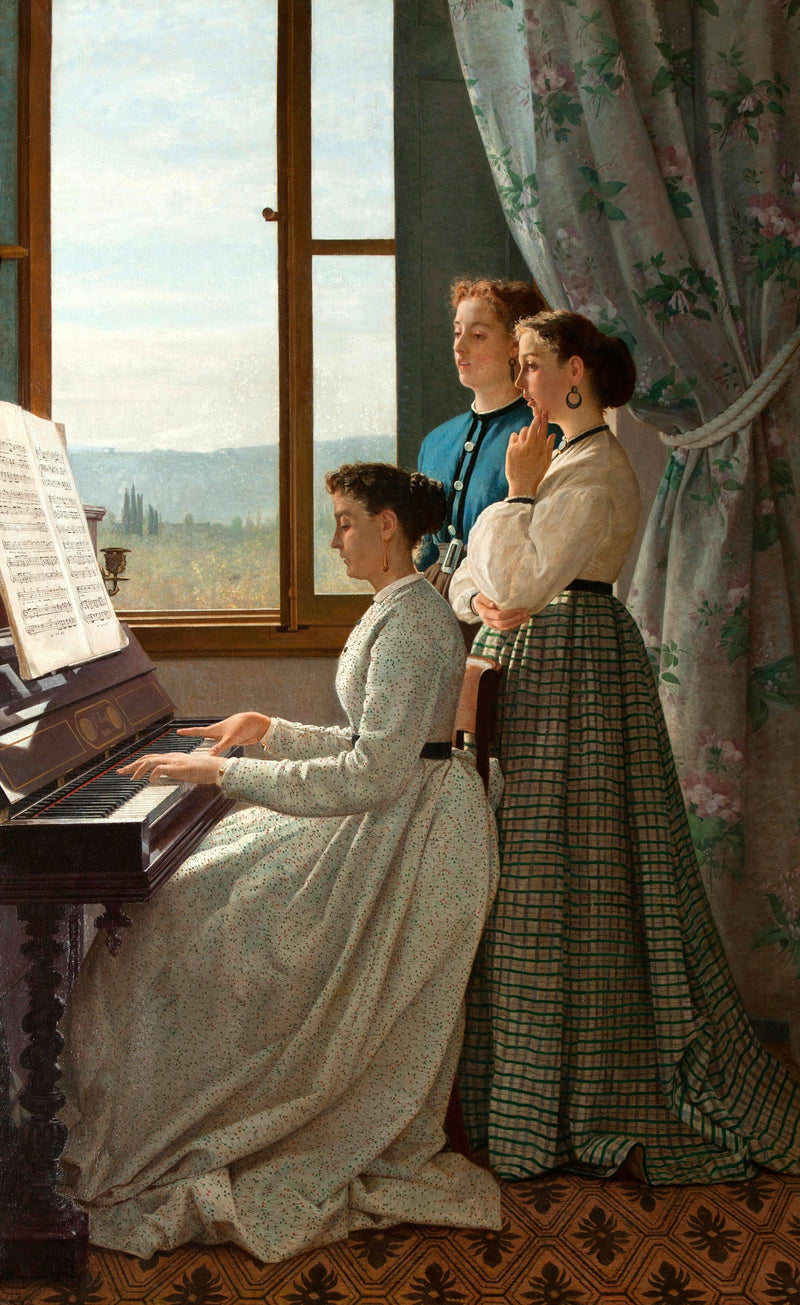 The singing of the folk song by Silvestro Lega — Oil Painting Reproduction