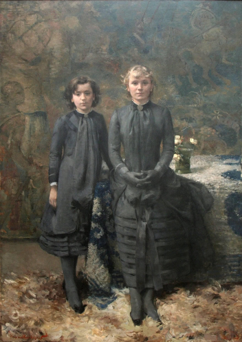 The Sisters of the Painter Schlobach by Theo van Rysselberghe — Oil Painting Reproduction