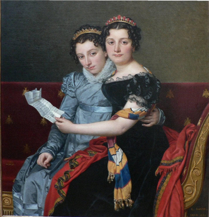 The Sisters Zenaide and Charlotte-Bonaparte by Jacques-Louis David — Oil Painting Reproduction