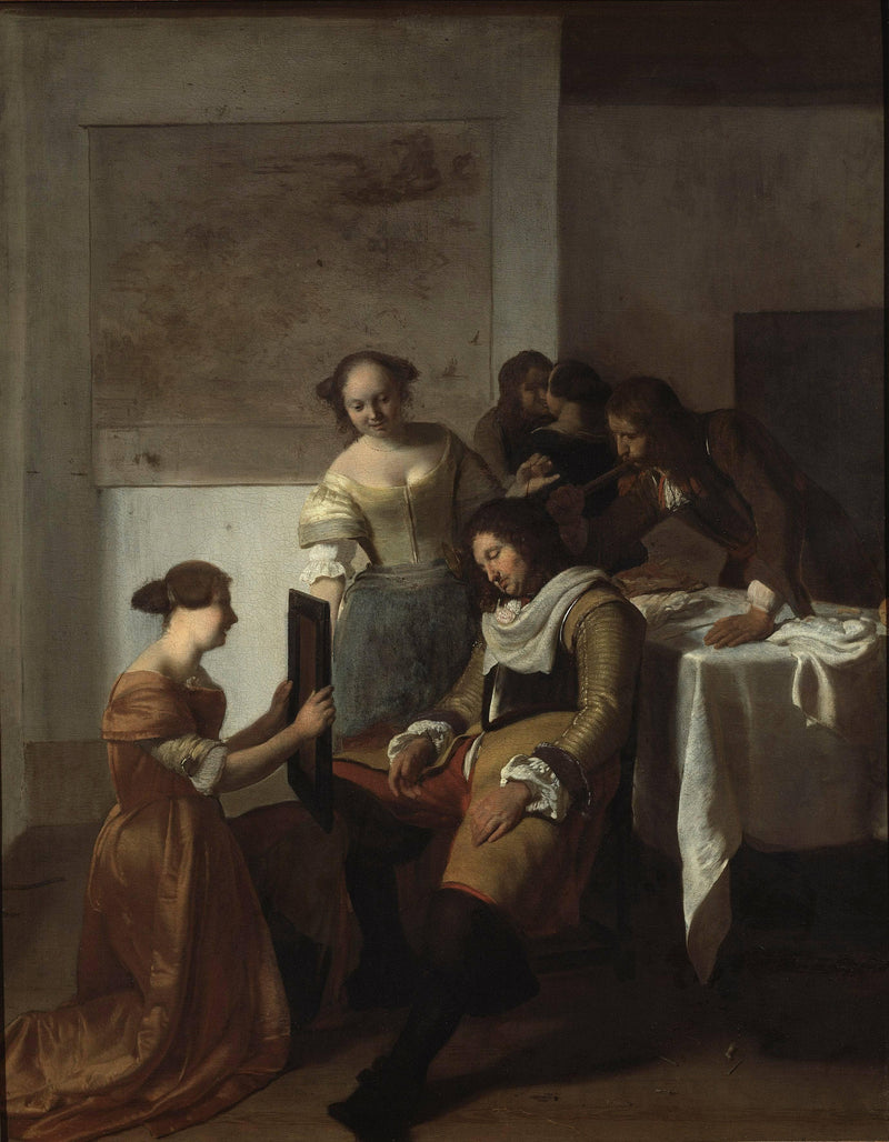 The Sleeping Officer by Jacob Ochtervelt — Oil Painting Reproduction