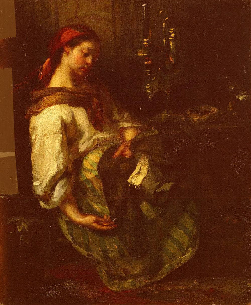 The Sleeping Seamstress by Jean-Francois Millet — Oil Painting Reproduction