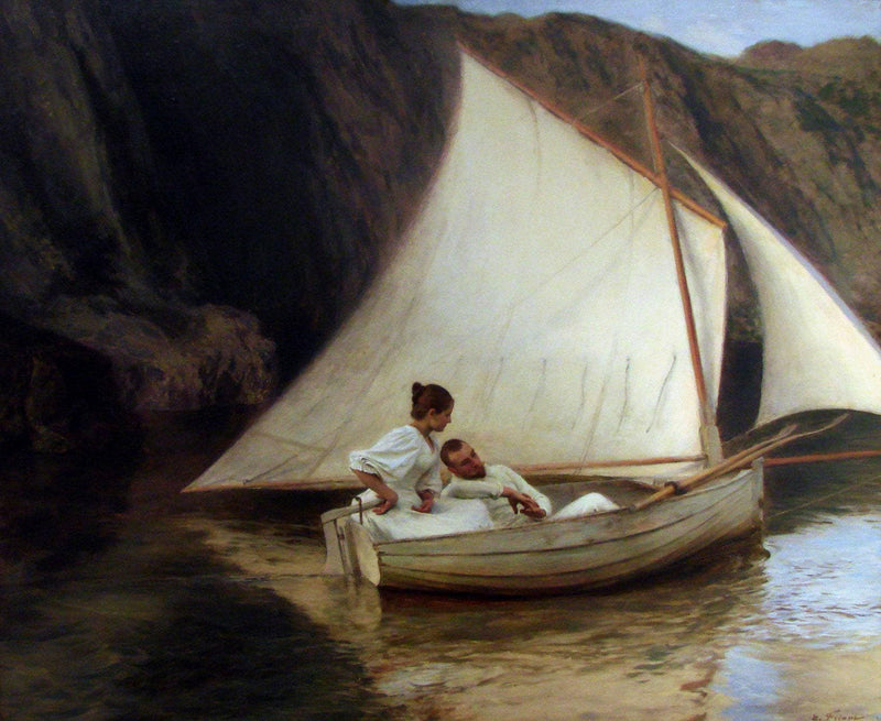 The Small Boat by Émile Friant — Oil Painting Reproduction