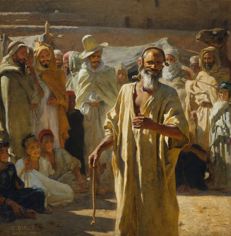 The Snake Charmer by Nasreddine Dinet — Oil Painting Reproduction