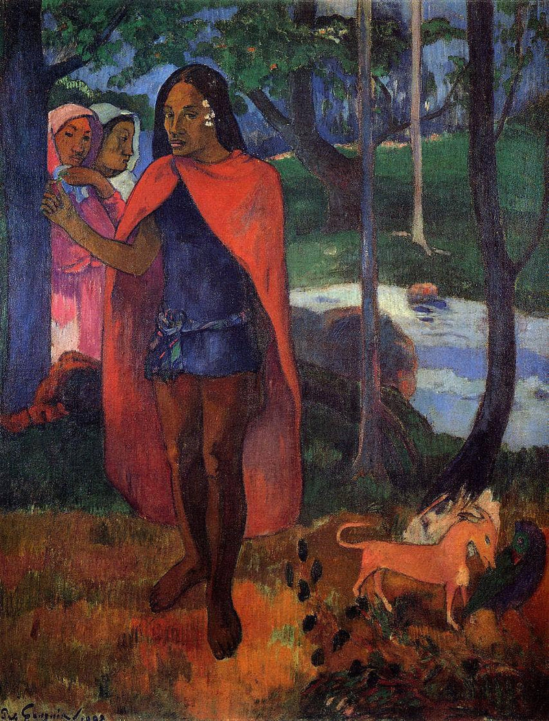 The Sorcerer of Hiva Oa (Marquesan Man in the Red Cape) by Paul Gauguin — Oil Painting Reproduction