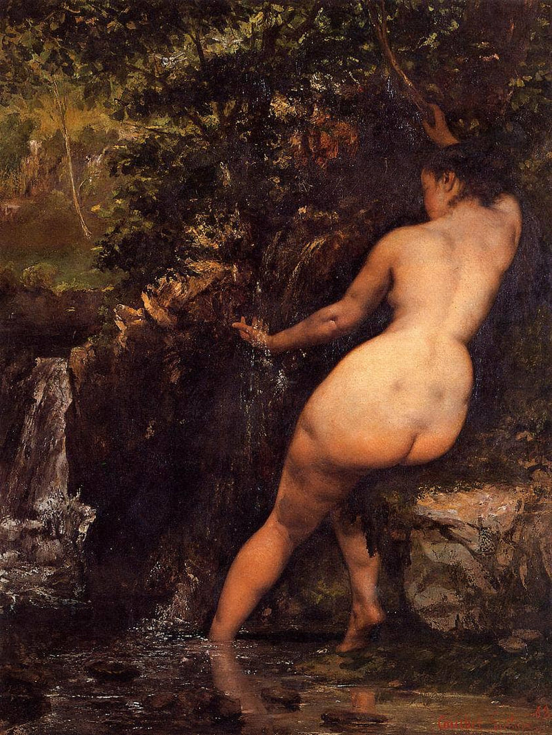 The Source (Bather at the Source) by Gustave Courbet — Oil Painting Reproduction