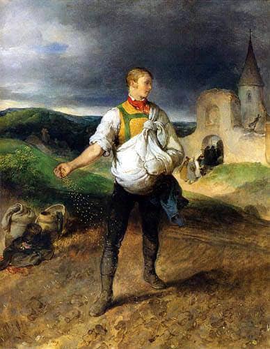 The Sower by Peter Fendi — Oil Painting Reproduction