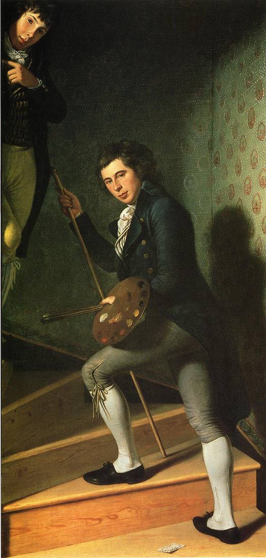The Staircase Group (also known as Raphael and Titian Ramsey Peale) by Charles Willson Peale, Oil Painting Reproduction