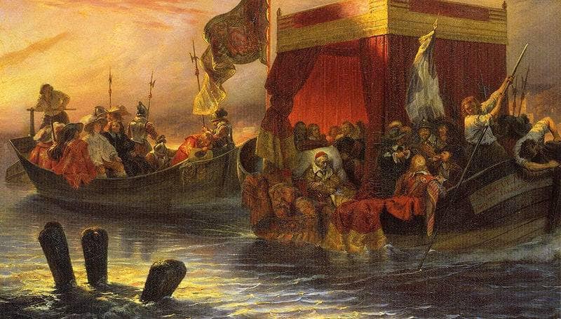 The State Barge of Cardinal Richelieu on the Rhone by Paul Delaroche — Oil Painting Reproduction