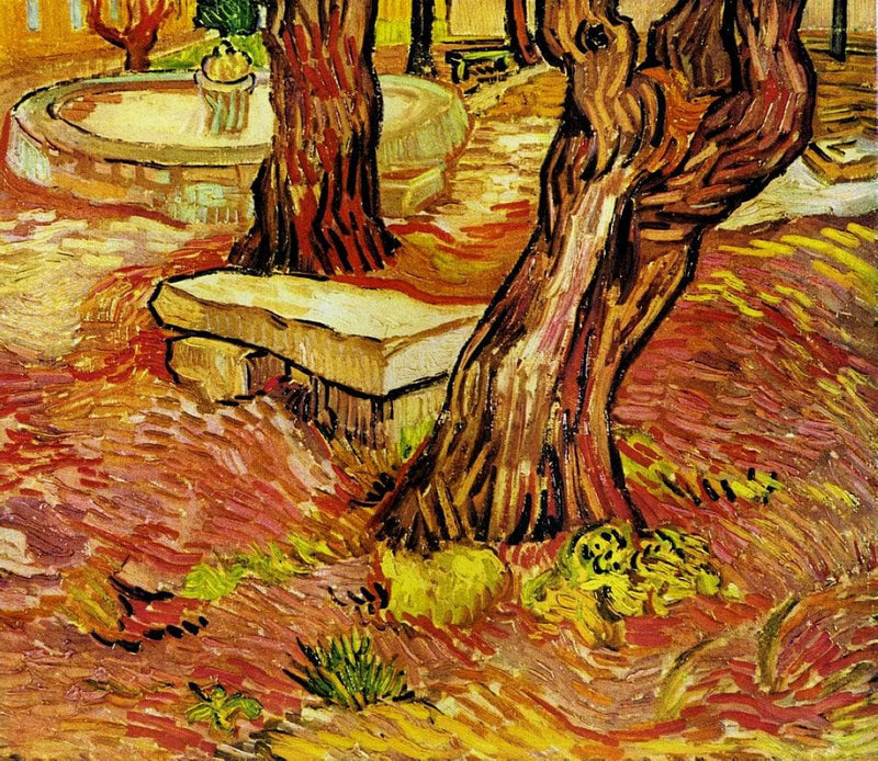 The Stone Bench in the Garden at Saint-Paul Hospital by Vincent van Gogh — Oil Painting Reproduction