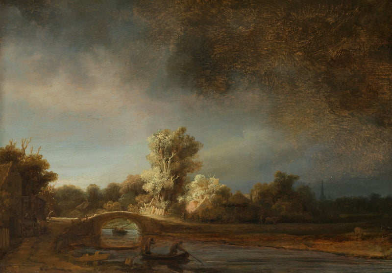 The Stone Bridge by Rembrandt — Oil Painting Reproduction