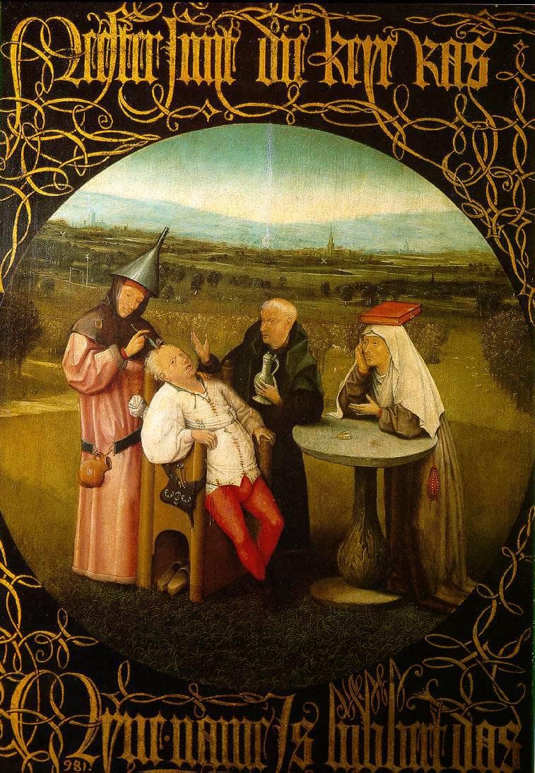 The Stone Operation / The Extraction of the Stone Madness / The Cure of Folly by Hieronymus Bosch — Oil Painting Reproduction