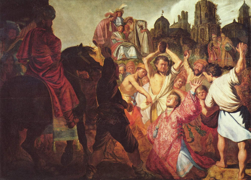 The Stoning Of St. Stephen by Rembrandt — Oil Painting Reproduction