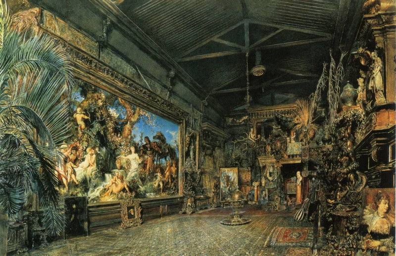 The studio before the auction by Rudolf von Alt — Oil Painting Reproduction