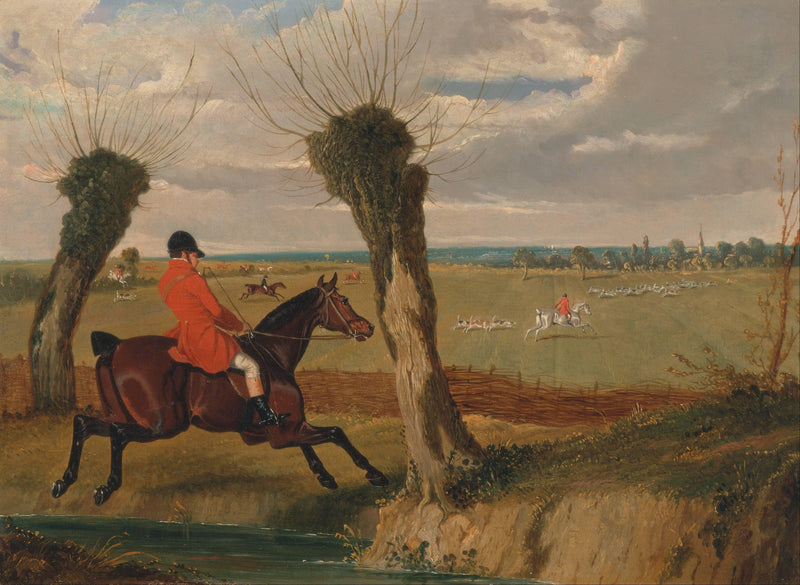 The Suffolk Hunt- Full Cry by John Frederick Herring Sr. — Oil Painting Reproduction