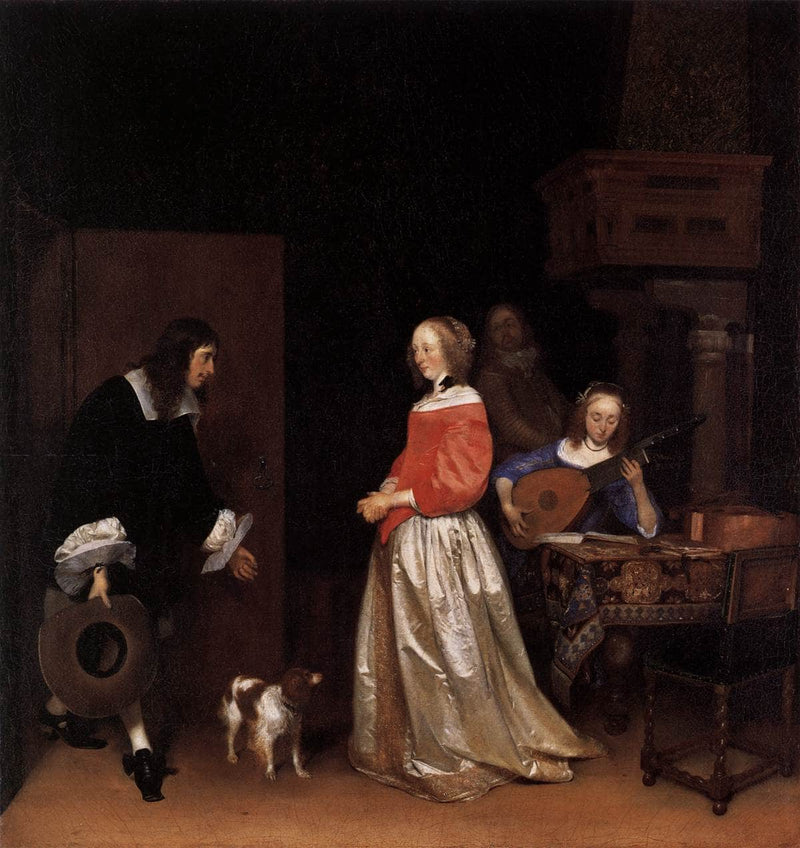 The Suitor's Visit by Gerard Terborch — Oil Painting Reproduction
