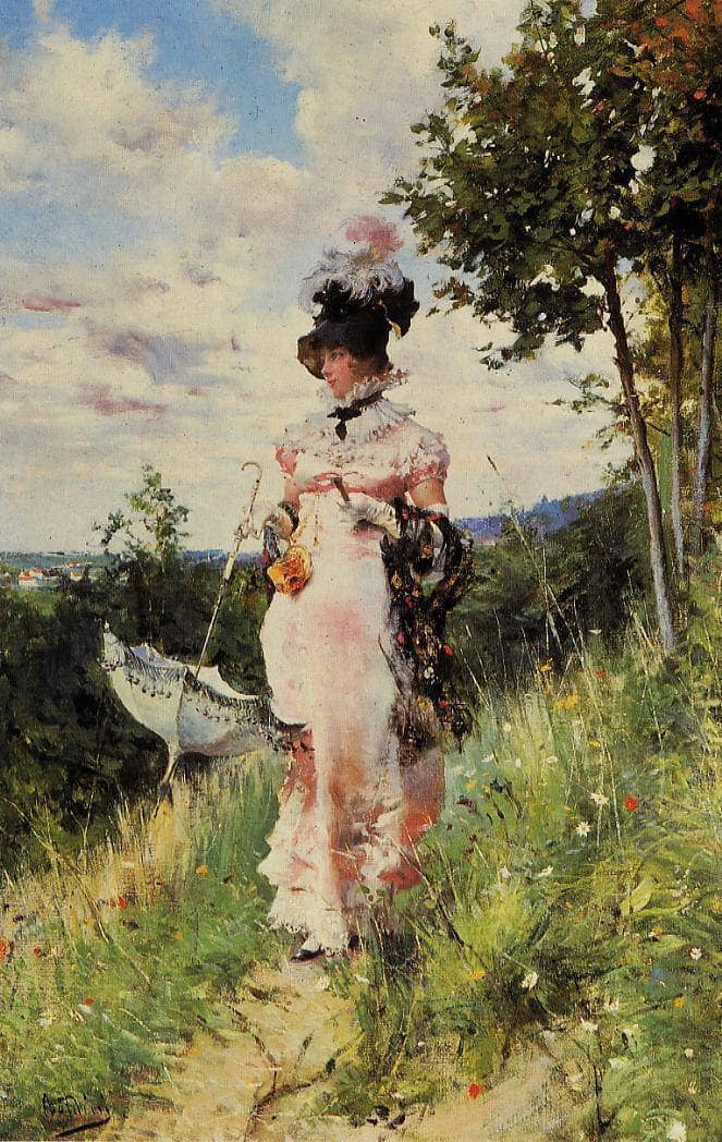 The Summer Stroll by Giovanni Boldini — Oil Painting Reproduction