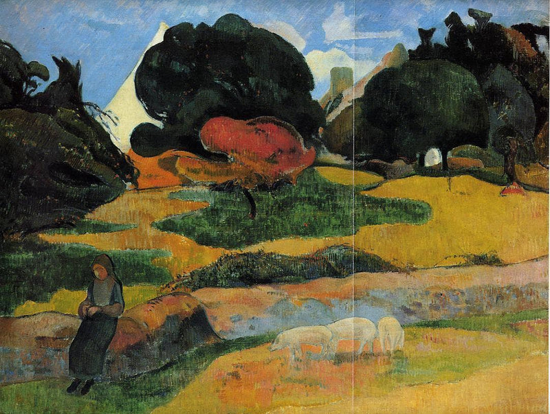 The swineherd by Paul Gauguin — Oil Painting Reproduction