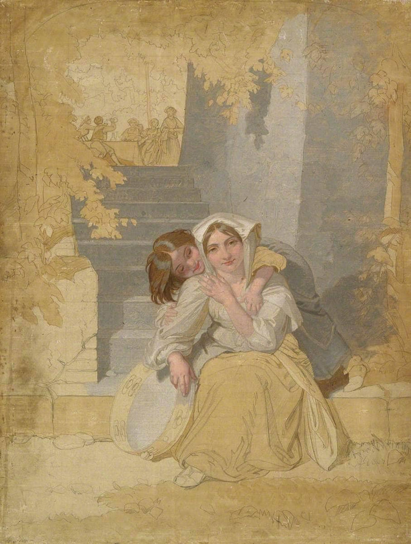 The Tambourine by Penry Williams — Oil Painting Reproduction
