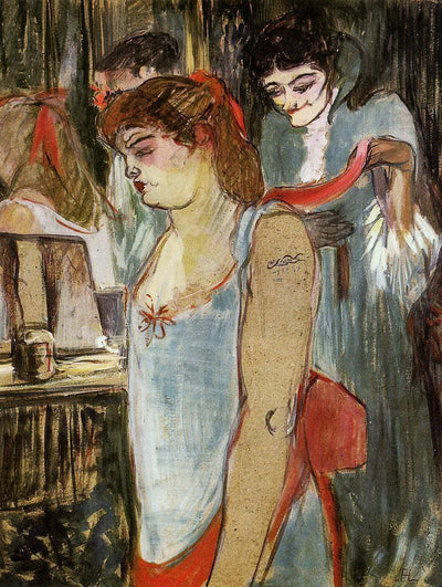 The Tatooed Woman in home office