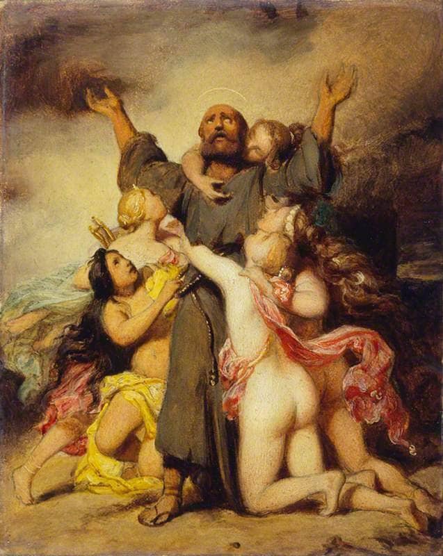 The Temptation of Saint Anthony by Paul Delaroche — Oil Painting Reproduction