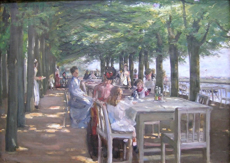 The Terrace at the Restaurant Jacob in Nienstedten on the Elbe by Max Liebermann — Oil Painting Reproduction