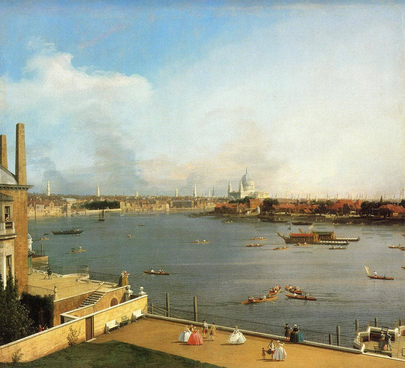 The Thames and the City of London from Richmond House by Canaletto — Oil Painting Reproduction
