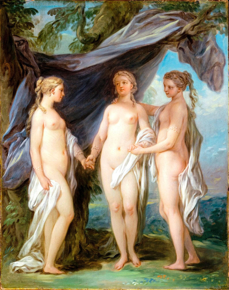 The Three Graces by Charles-Andre van Loo (Carle van Loo) — Oil Painting Reproduction