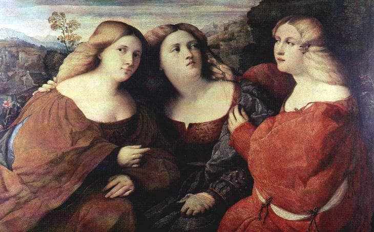 The Three Sisters by Palma Vecchio — Oil Painting Reproduction
