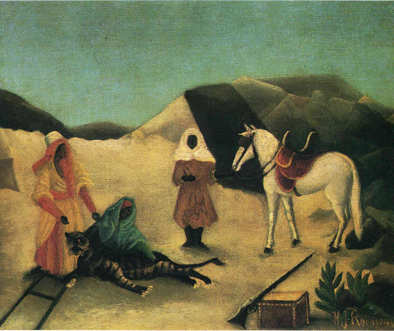 The Tiger Hunt by Henri Rousseau — Oil Painting Reproduction