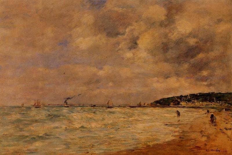 The Tourgeville Shores by Eugene Boudin — Oil Painting Reproduction