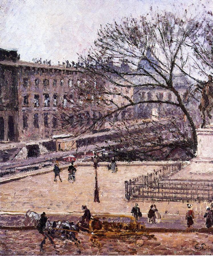 The Treasury and the Academy, Gray Weather by Camille Pissarro — Oil Painting Reproduction