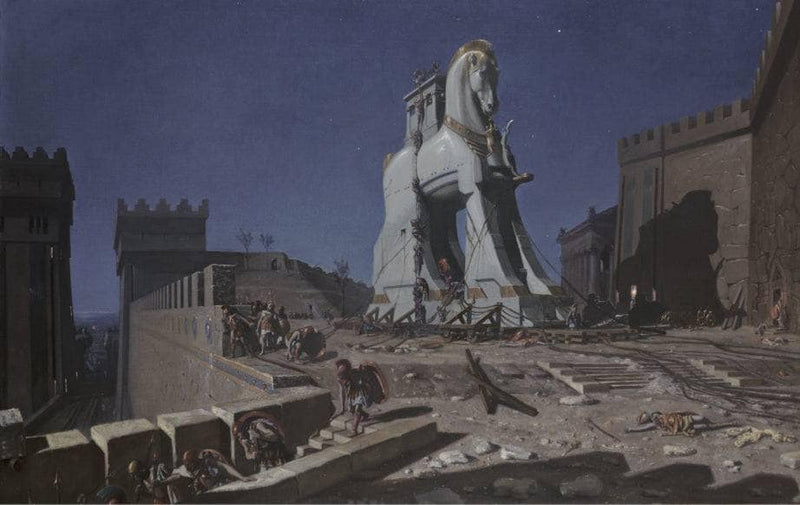 The Trojan horse by Henri-Paul Motte — Oil Painting Reproduction