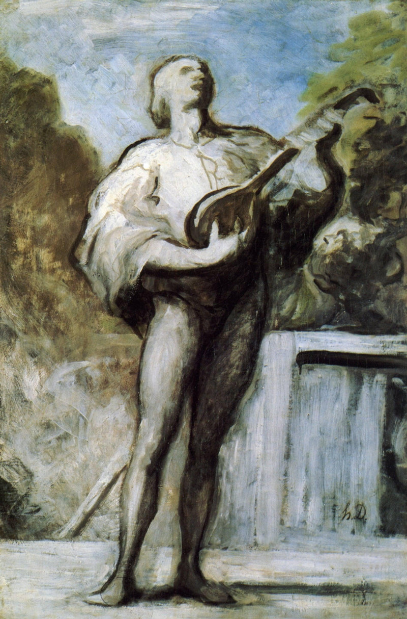 The Troubadour by Honore Daumier — Oil Painting Reproduction