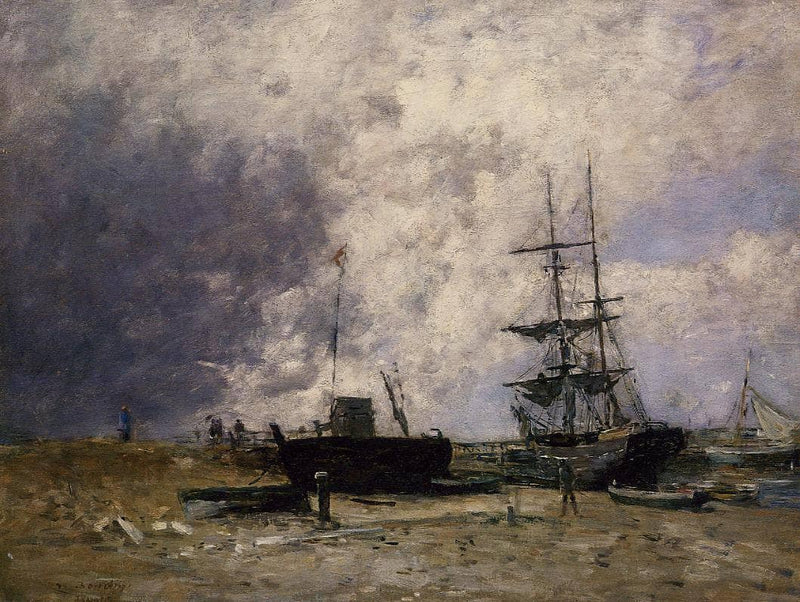 The Trouville Coastline, Low tide by Eugene Boudin — Oil Painting Reproduction