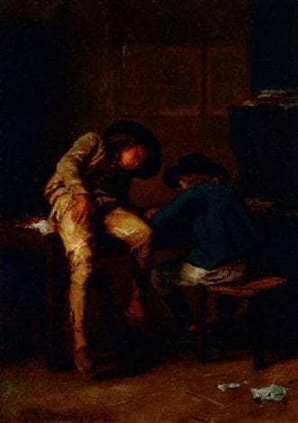 The two brothers by Jules Trayer — Oil Painting Reproduction