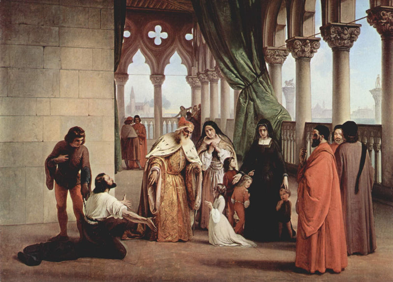 The two Foscari by Francesco Hayez — Oil Painting Reproduction