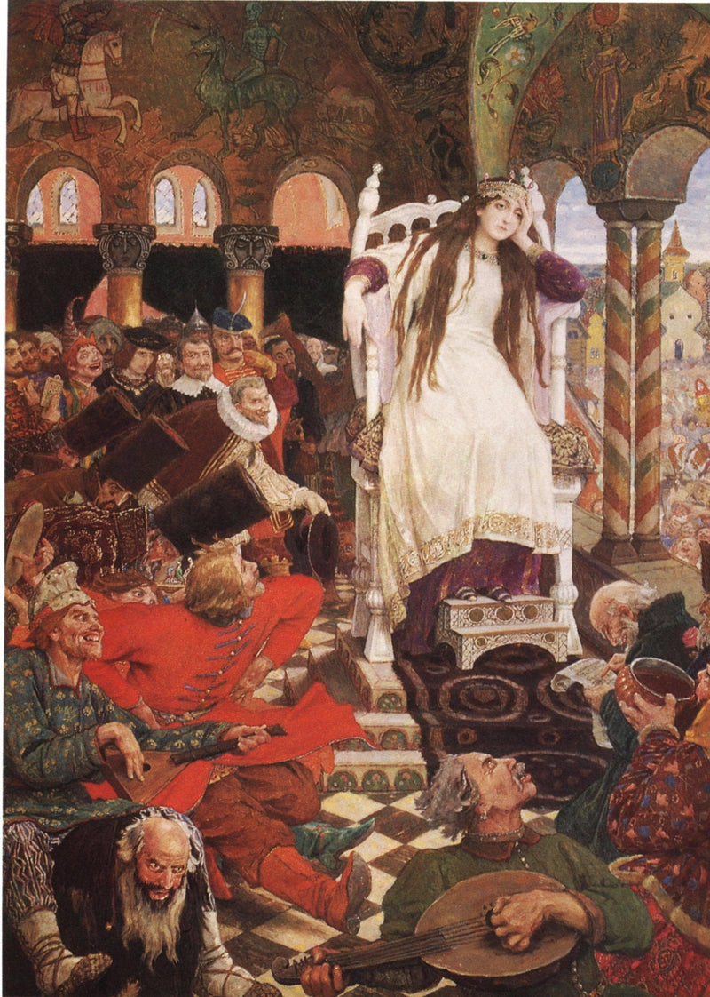The Unsmiling Tsarevna by Viktor Vasnetsov — Oil Painting Reproduction