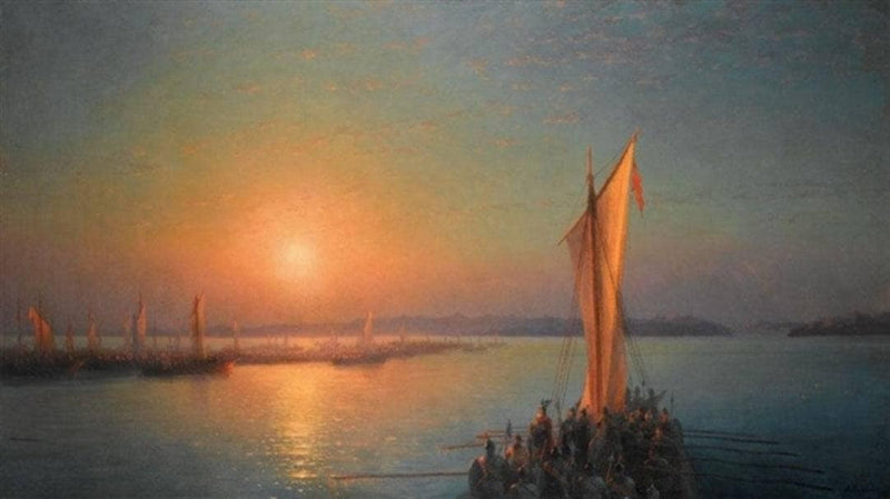 The Varangians on the Dnieper by Ivan Aivazovsky — Oil Painting Reproduction