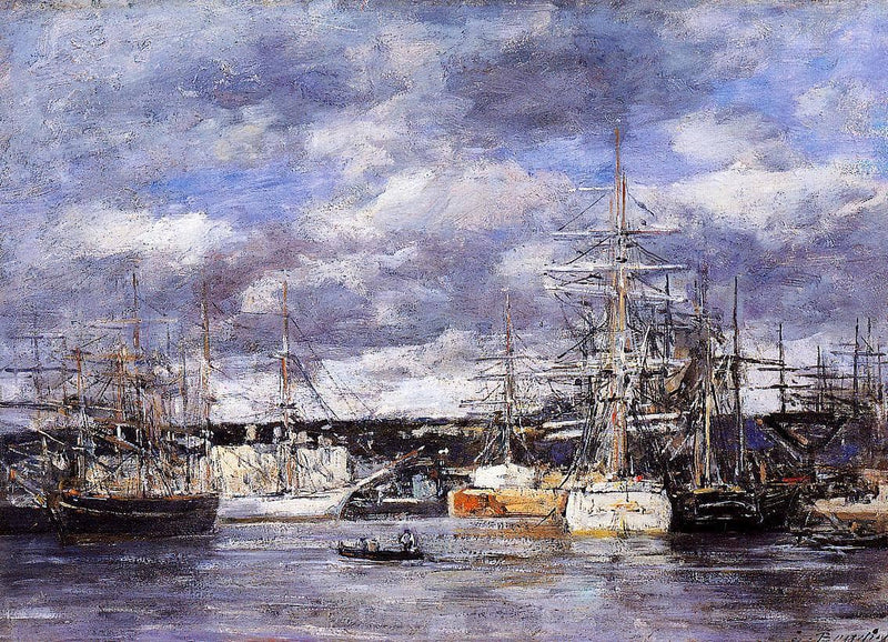 The Vauban Basin at Havre by Eugene Boudin — Oil Painting Reproduction