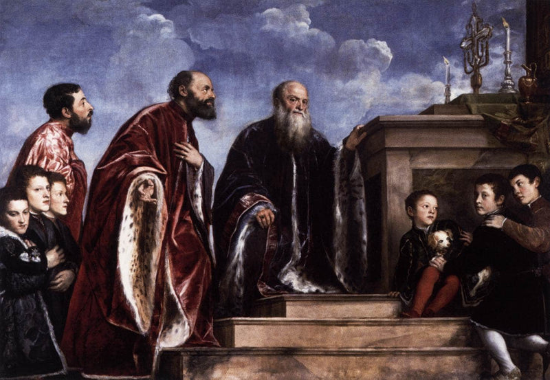 The Vendramin Family Venerating a Relic of the True Cross by Titian — Oil Painting Reproduction