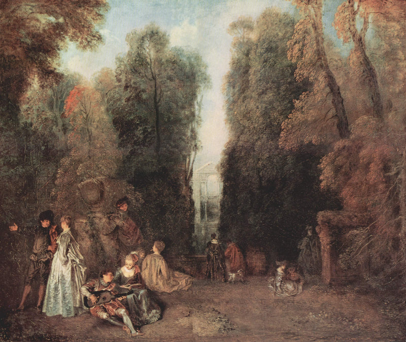 The view by Antoine Watteau — Oil Painting Reproduction