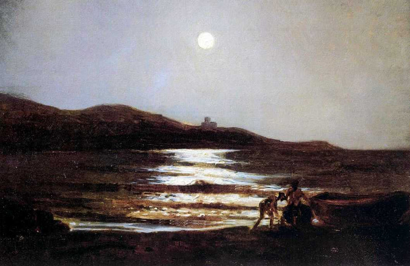 The view from Santo Terenzo at Lerici by night by Nikolai Ge — Oil Painting Reproduction