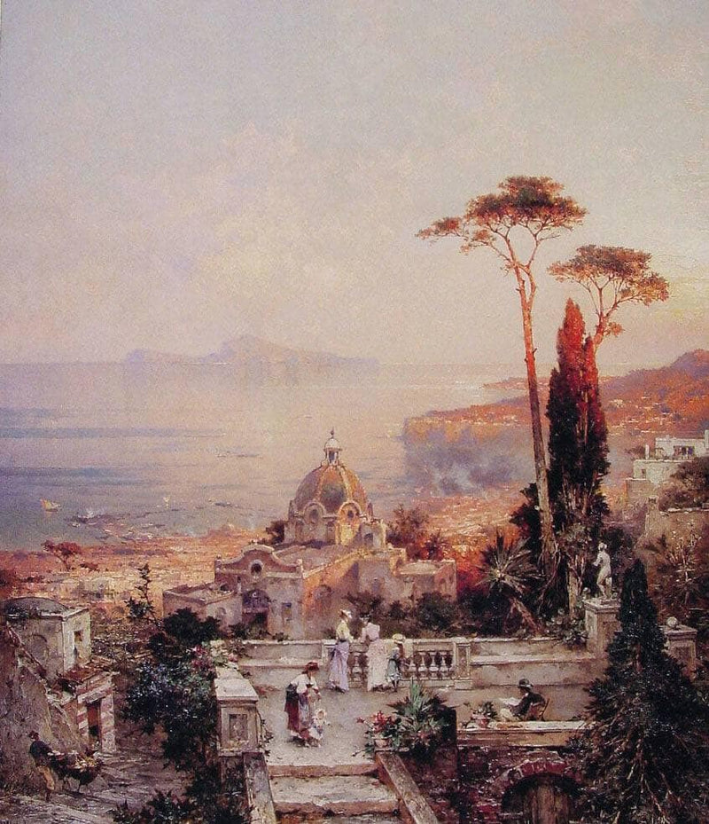 The view from the Balcony by Franz Richard Unterberger — Oil Painting Reproduction