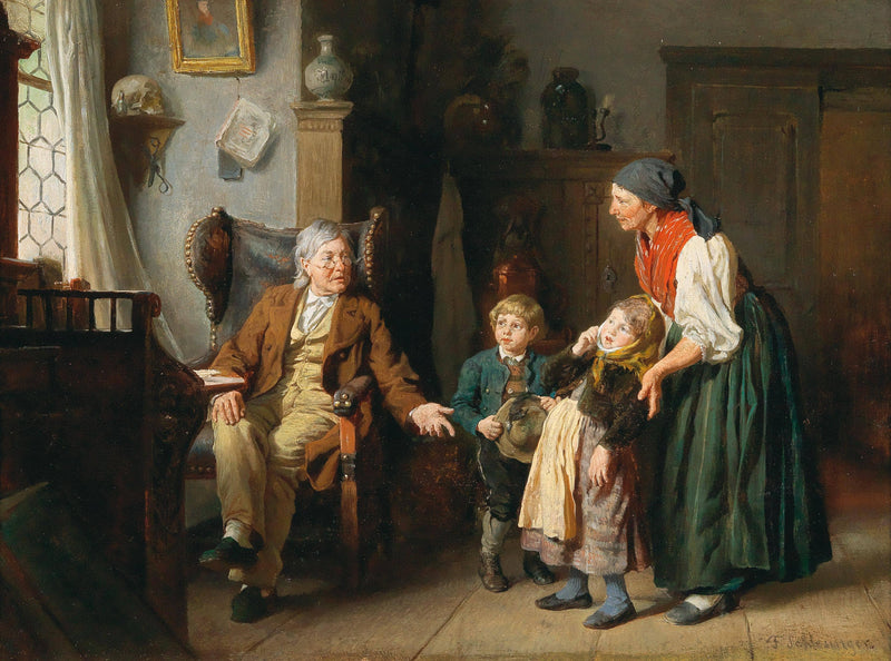 The village doctor by Felix Schlesinger — Oil Painting Reproduction