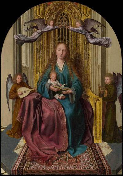 The Virgin and Child Enthroned, with Four Angels in master bedroom
