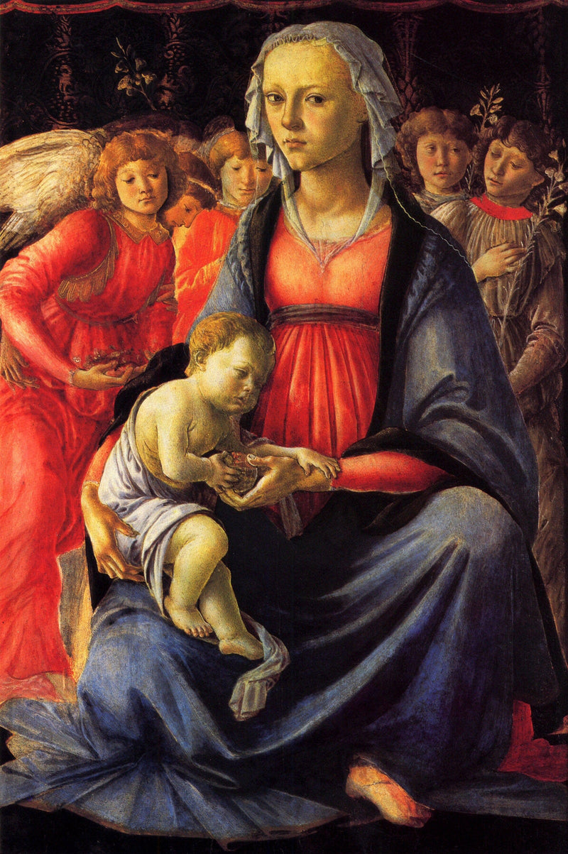 The Virgin and Child surrounded by Five Angels by Sandro Botticelli — Oil Painting Reproduction