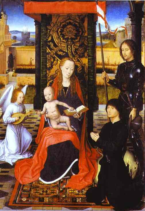 The Virgin and Child with an Angel, St. George and a Donor by Hans Memling — Oil Painting Reproduction